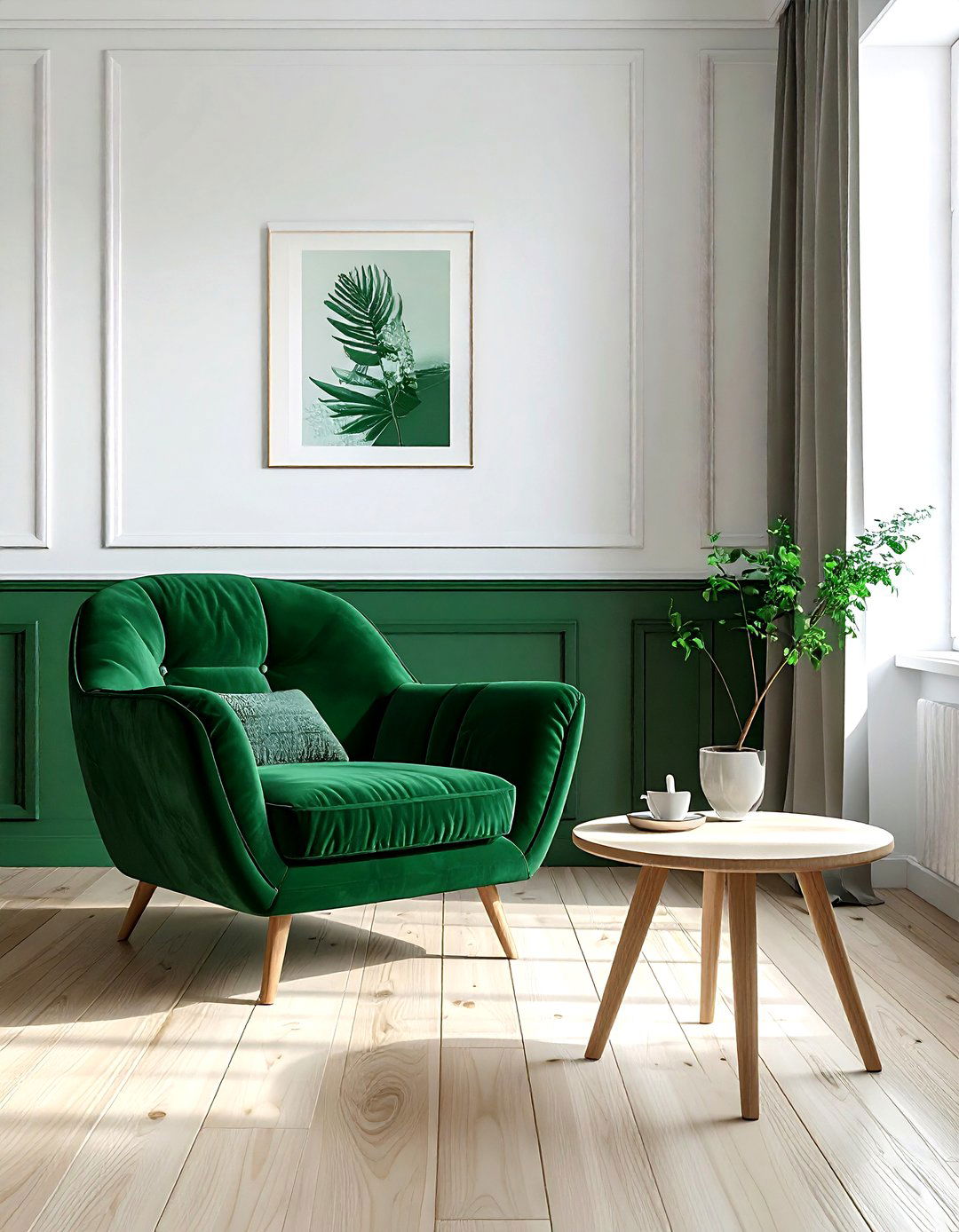 Emerald Green Scandinavian Living Room - 30 emerald living room decor ideas