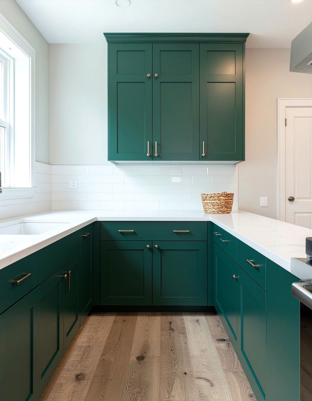 Emerald Green Shaker Cabinets White Quartz - 30 emerald green kitchen ideas