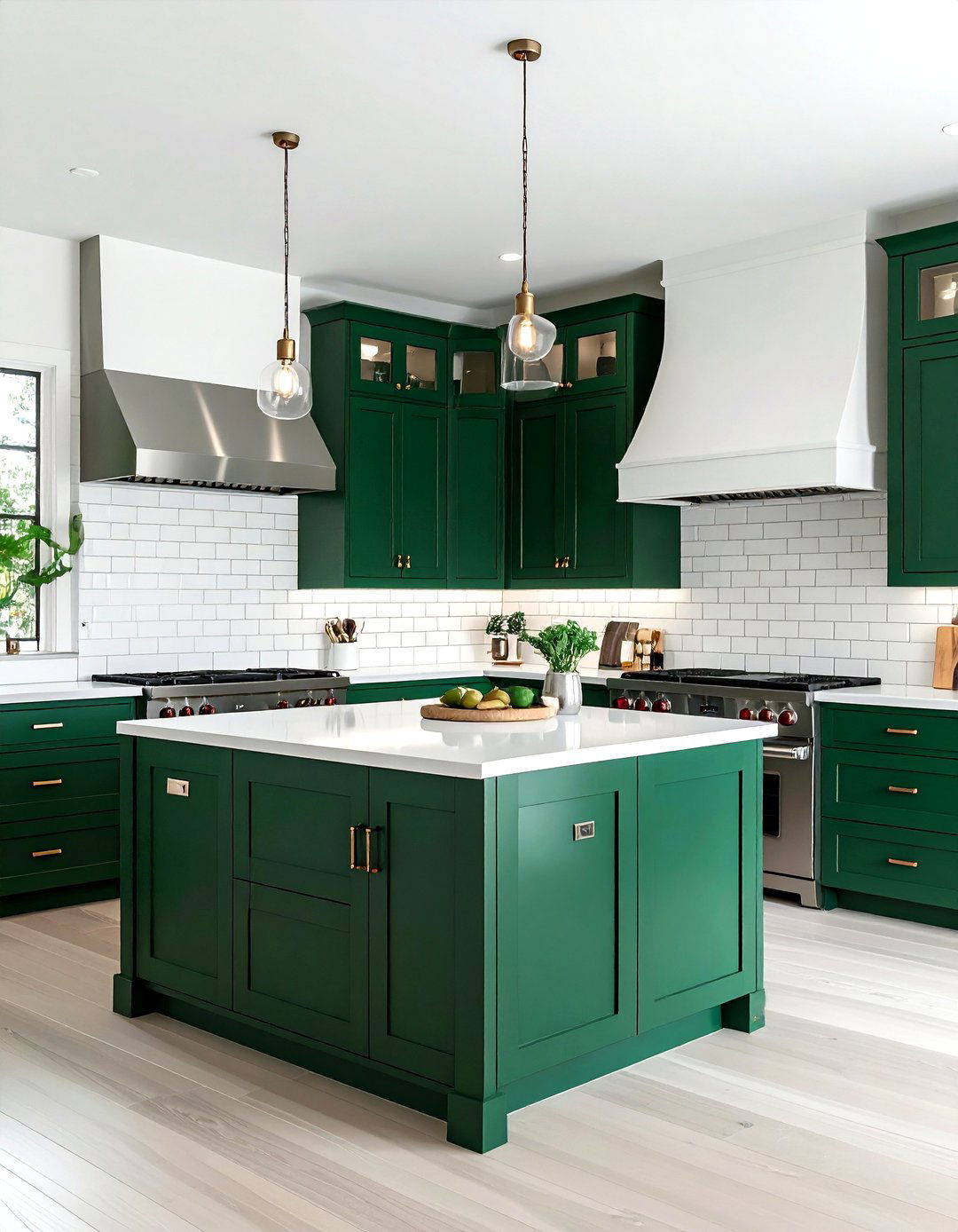 Emerald Green Shaker Cabinets White Subway Tile - 30 emerald and white kitchen ideas