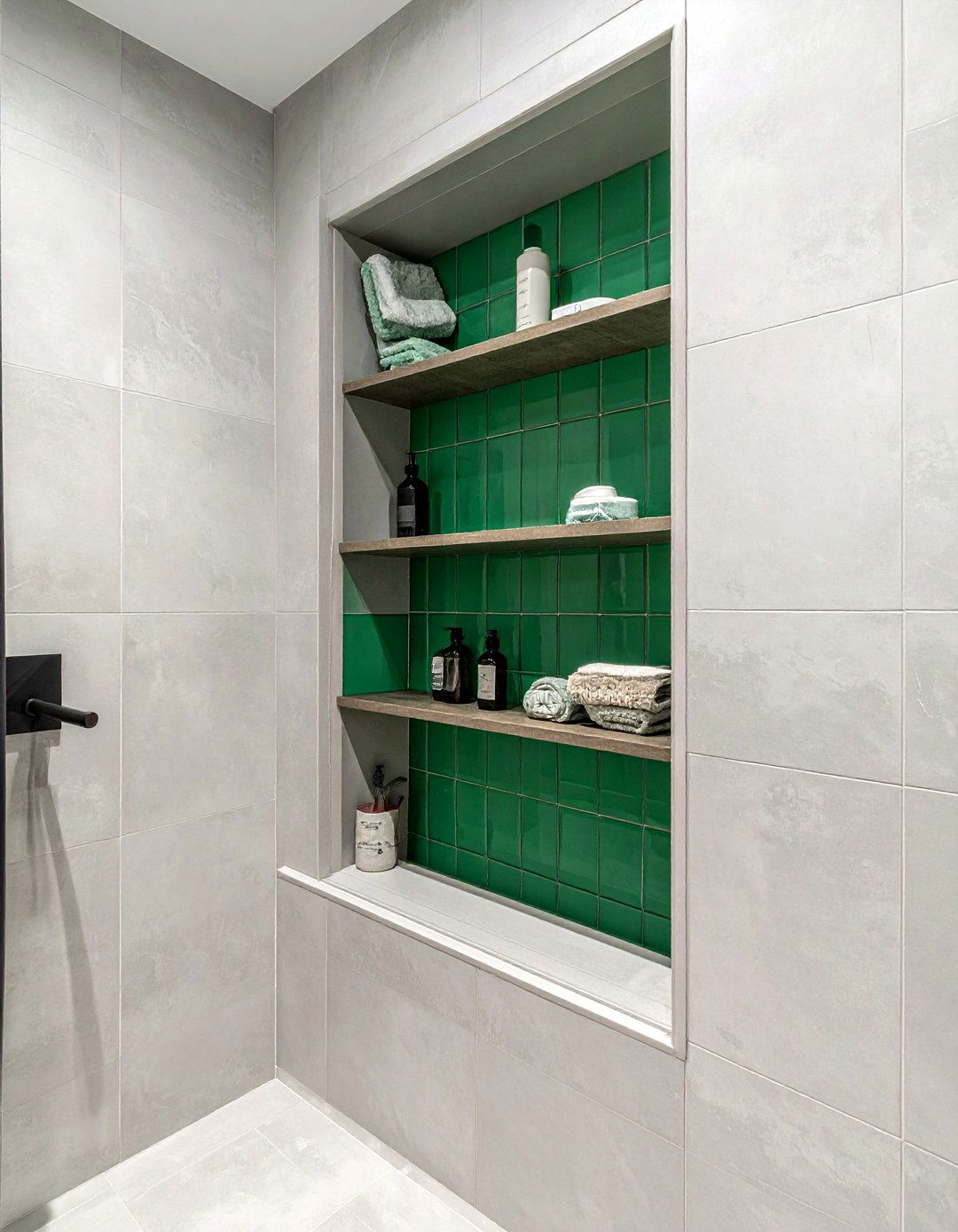 Emerald Green Shower Niche - 30 emerald green bathroom ideas