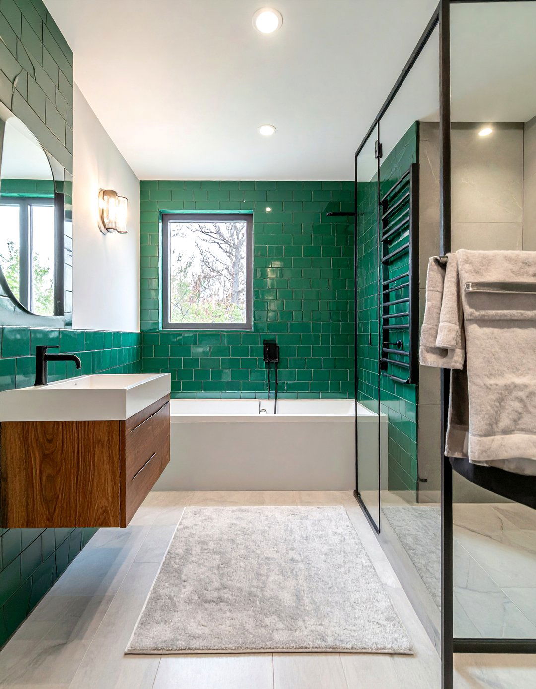 Emerald Green Subway Tile - 30 emerald green bathroom ideas