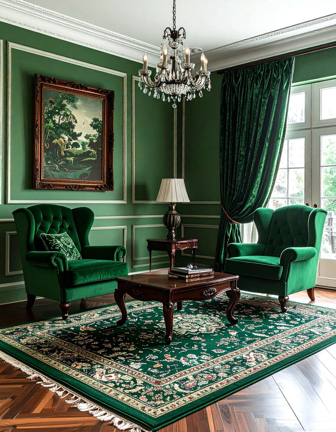 Emerald Green Traditional Living Room - 30 emerald living room decor ideas