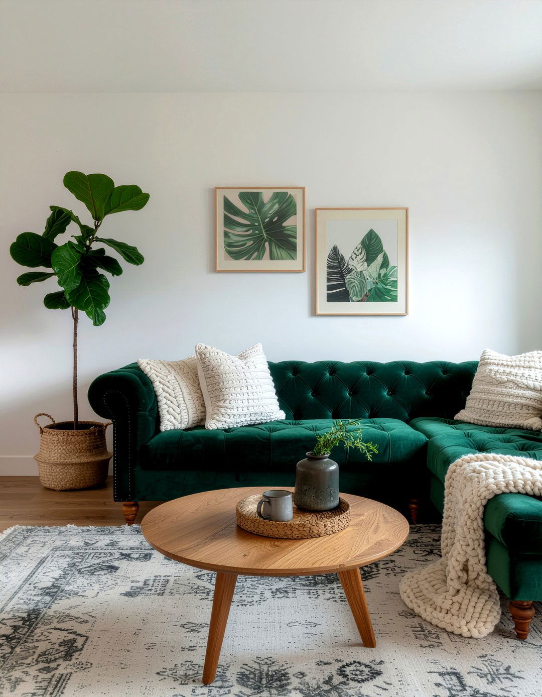 Emerald Green Tufted Sectional - 30 living room tufted sofa ideas