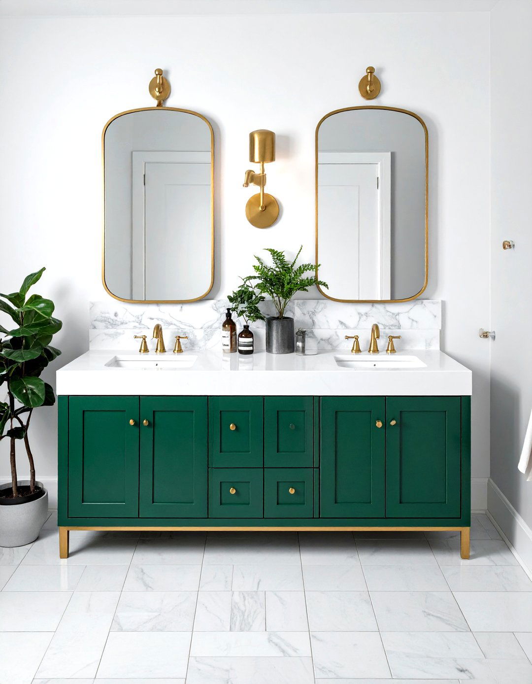 Emerald Green Vanity Cabinet - 30 emerald bathroom decor ideas