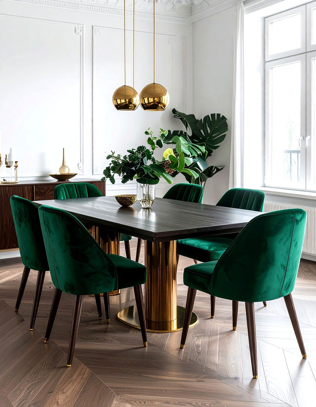 Emerald Green Velvet Dining Chair - 30 velvet dining chair ideas