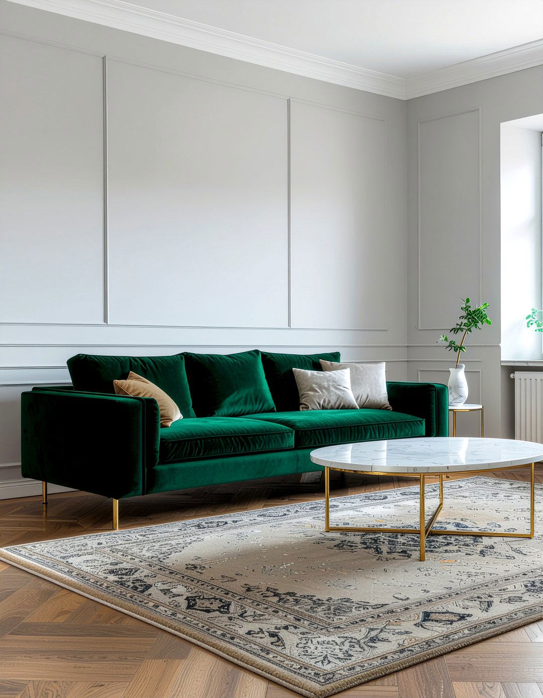 Emerald Green Velvet Sofa - 30 emerald decor ideas