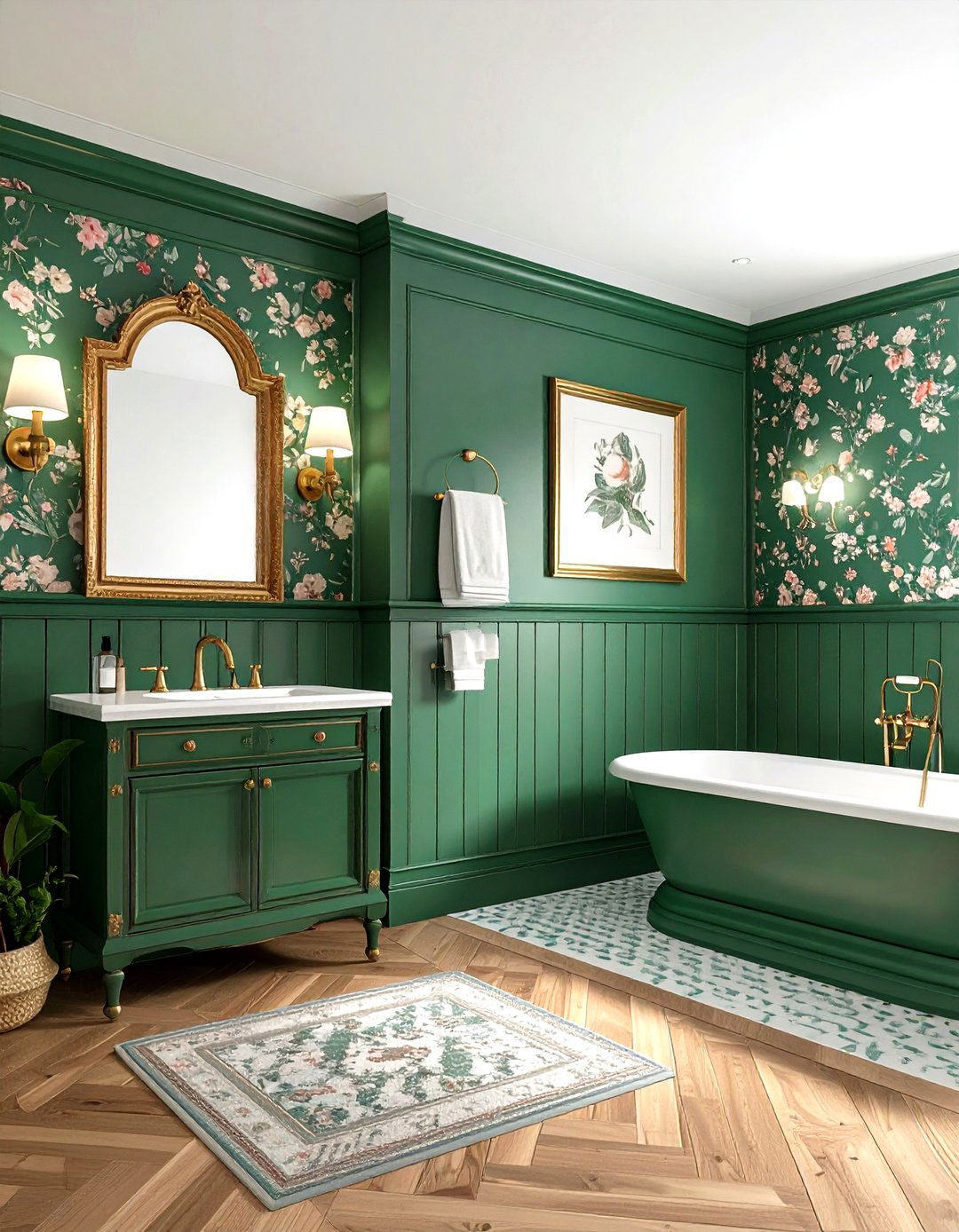 Emerald Green Wainscoting Bathroom - 30 emerald bathroom decor ideas