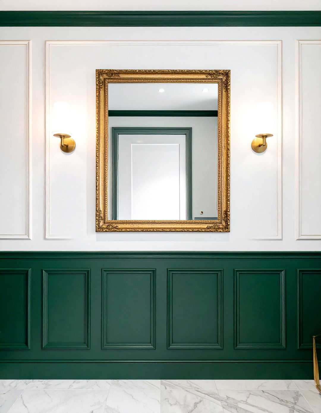 Emerald Green Wainscoting - 30 bathroom wainscoting ideas