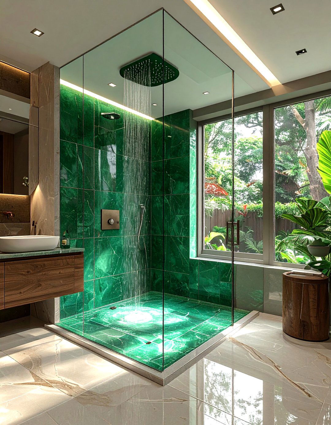Emerald Green Walk In Shower - 30 emerald and white bathroom ideas