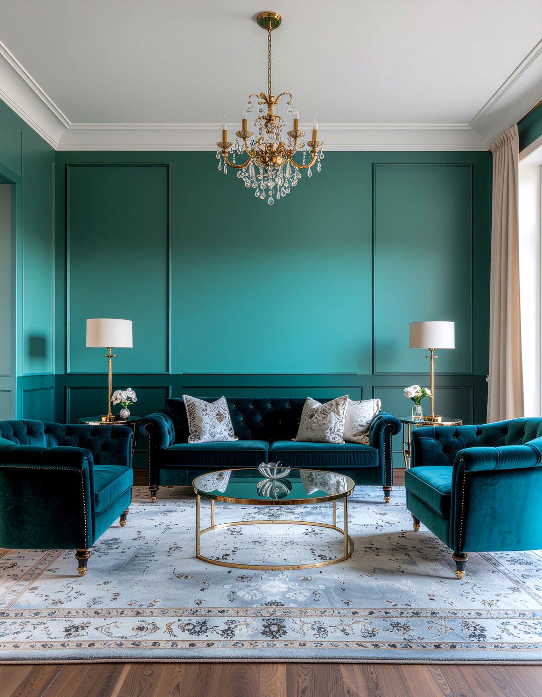 Emerald Ombre Wall - 30 living room ombre wall ideas