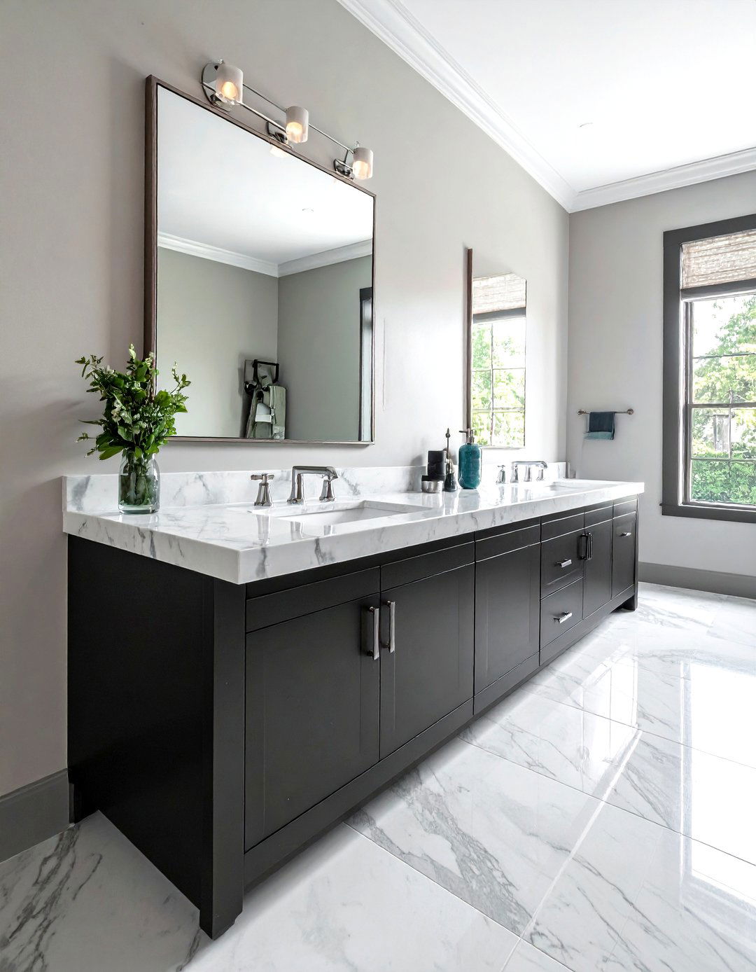 Emerald Pearl Granite - 30 granite countertop bathroom ideas