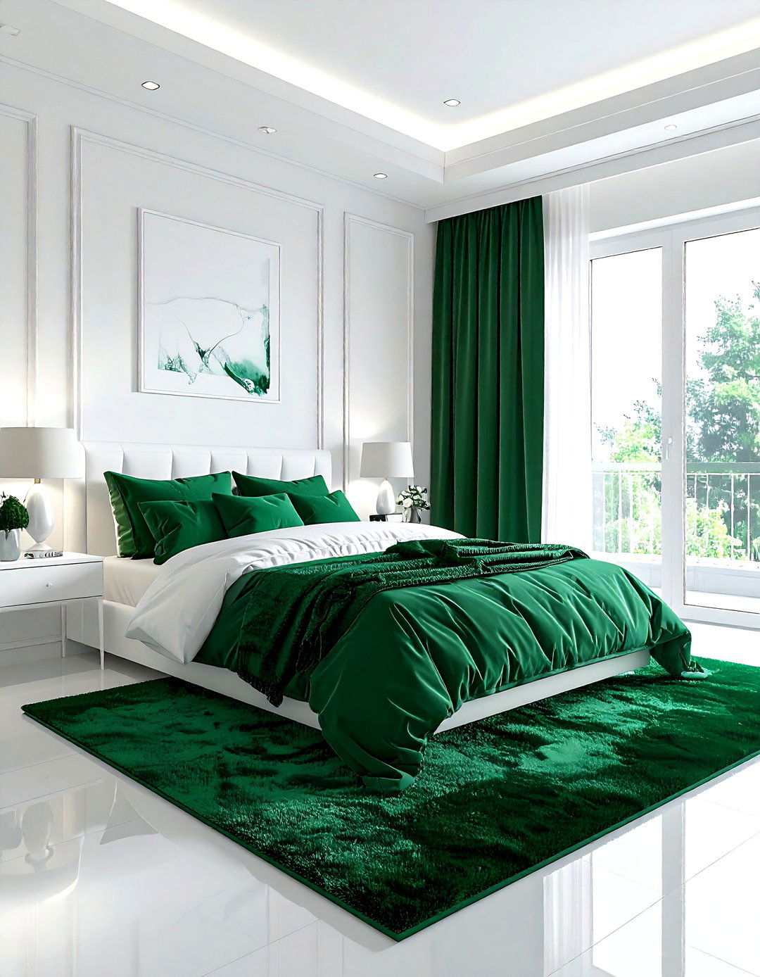 Emerald and white bedroom - 30 emerald bedroom decor ideas