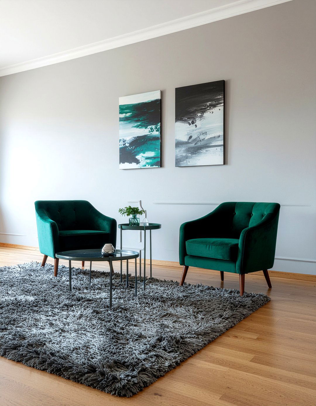 Emerald green and gray living room - 30 emerald living room ideas