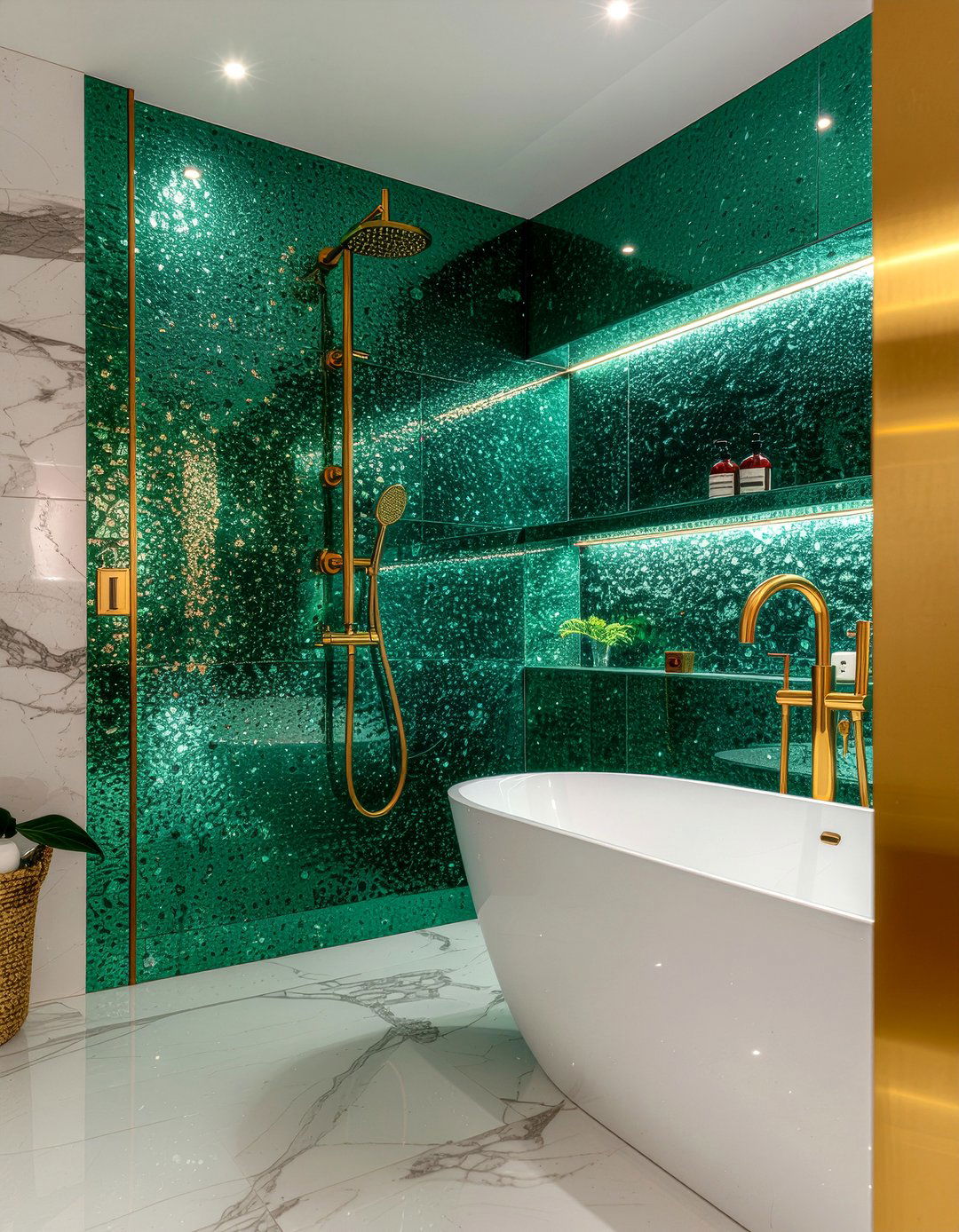 Emerald green bathroom - 30 cool green bathroom ideas