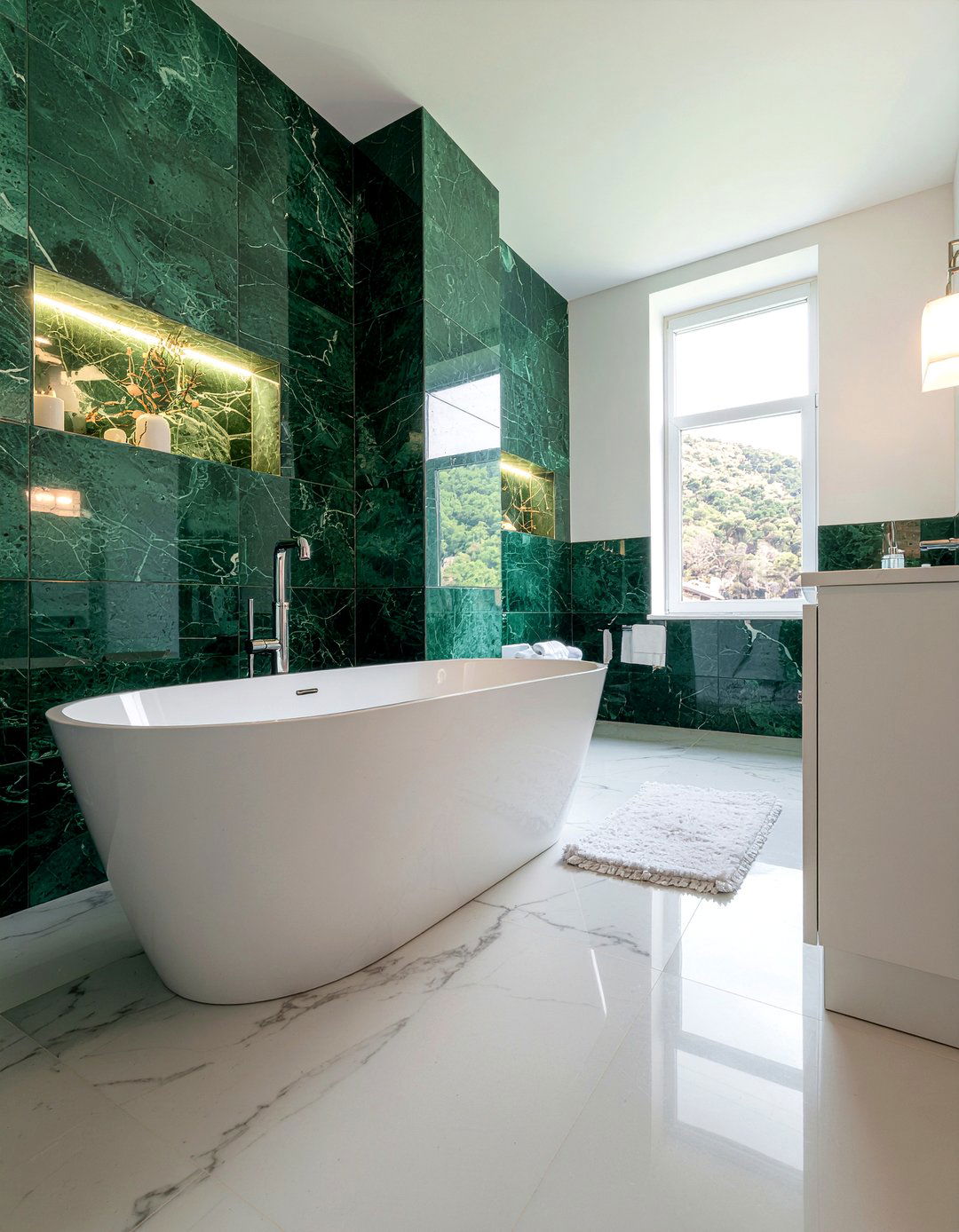 Emerald green bathroom - 30 forest green bathroom ideas