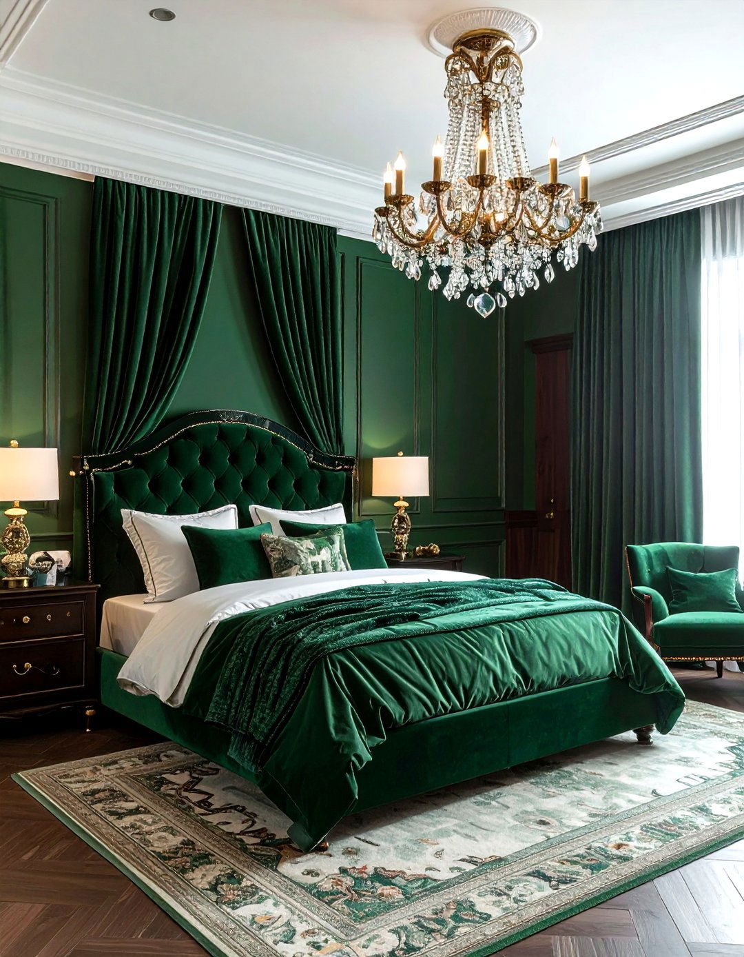 Emerald green bedroom - 30 traditional green bedroom ideas
