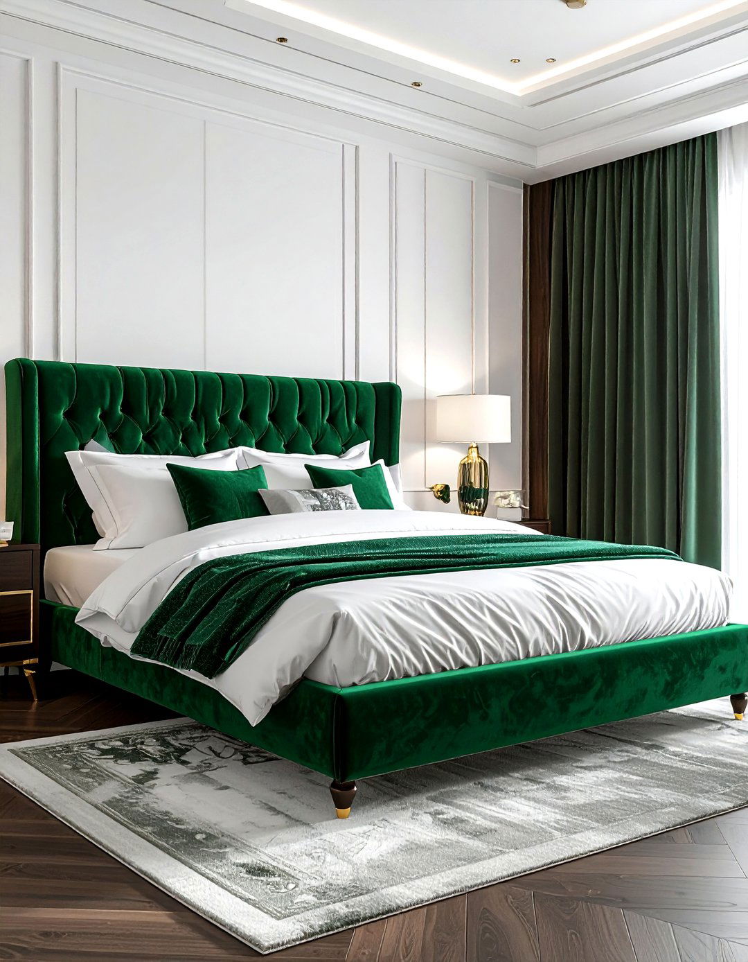 Emerald green bedroom - 30 green decor ideas