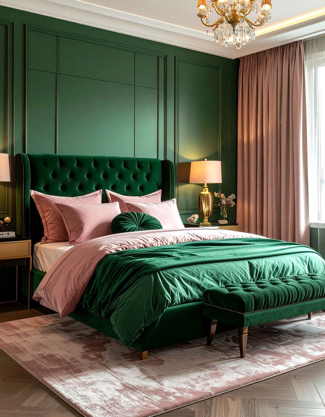 Emerald green bedroom - 30 green paint color ideas