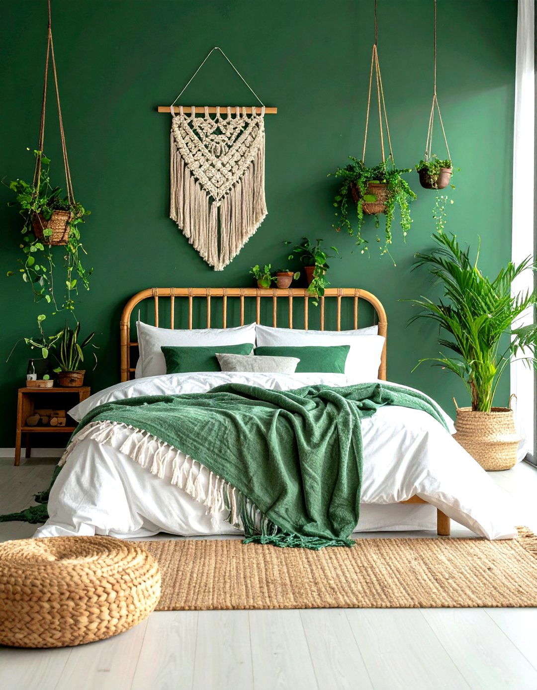Emerald green boho bedroom - 30 emerald bedroom decor ideas