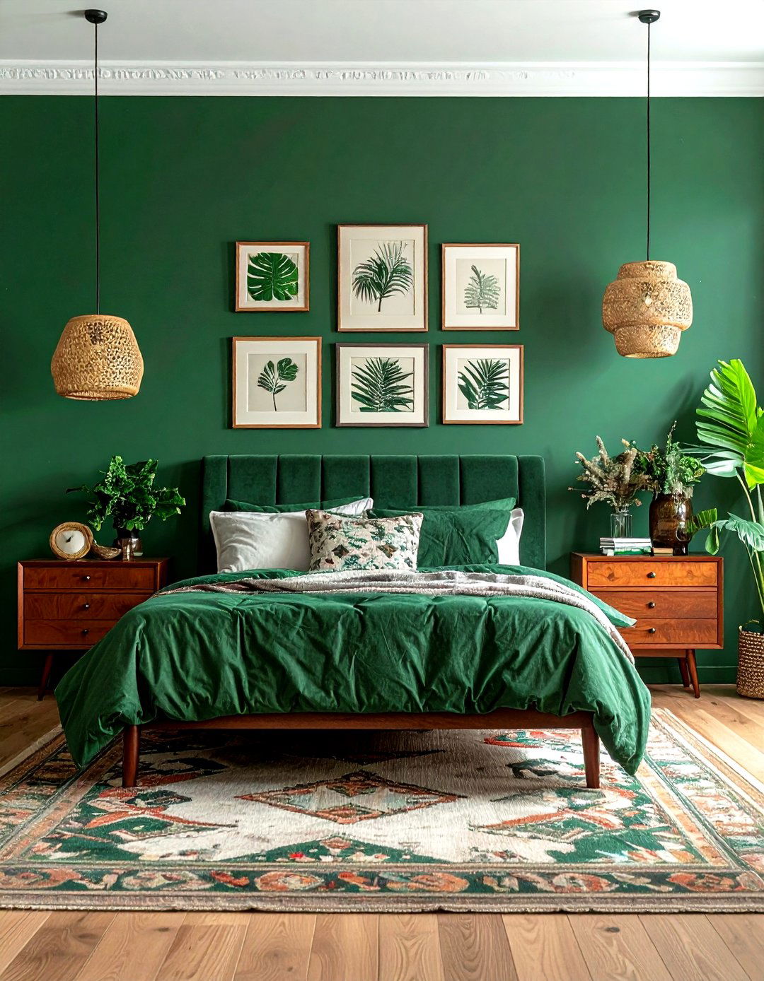 Emerald green eclectic bedroom - 30 emerald bedroom decor ideas