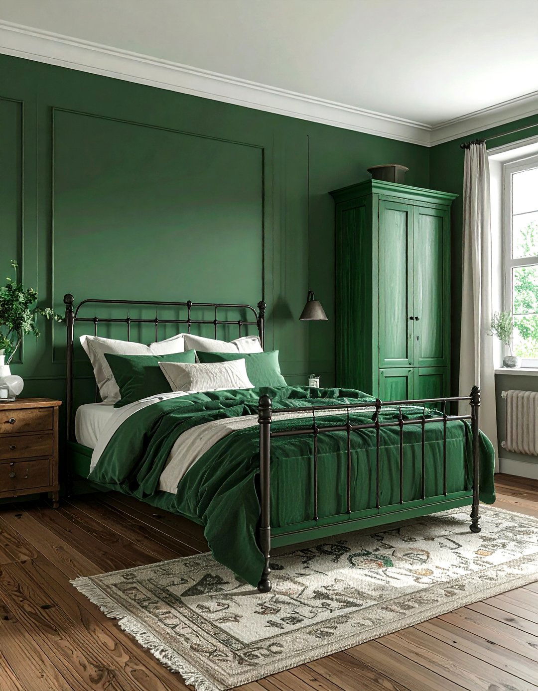 Emerald green farmhouse bedroom - 30 emerald bedroom decor ideas