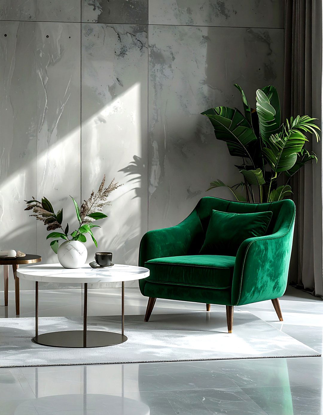 Emerald green furniture - 30 minimalist green living room ideas