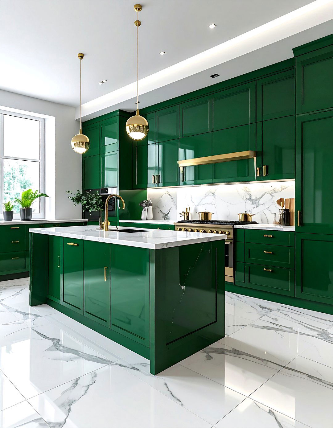 Emerald green kitchen - 30 dark kitchen ideas