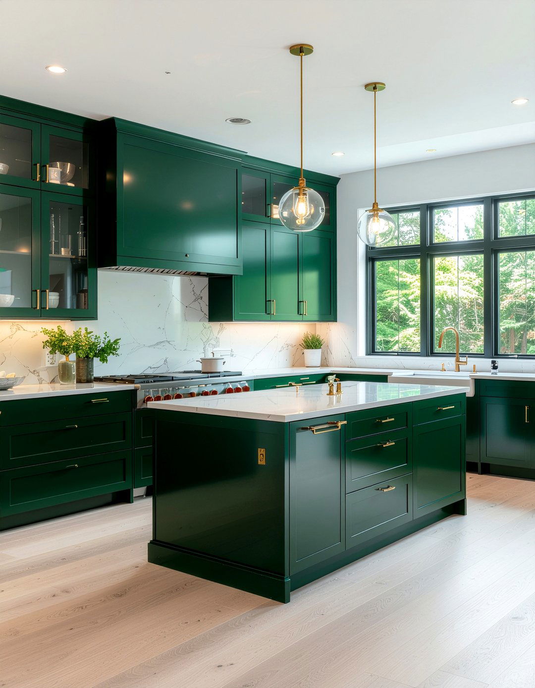 Emerald green kitchen cabinets - 30 green kitchen cabinet ideas