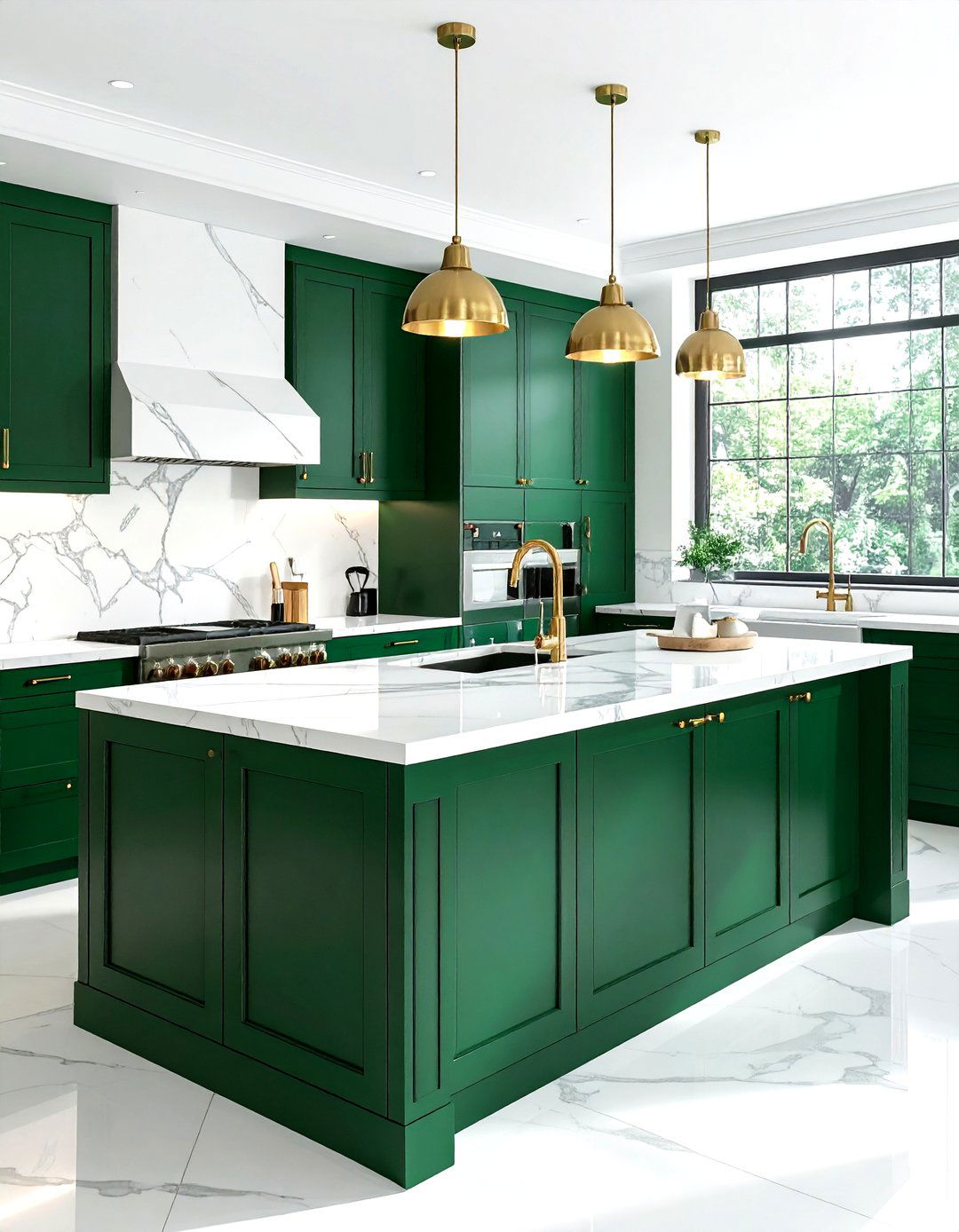 Emerald green kitchen islands - 30 kitchen color ideas