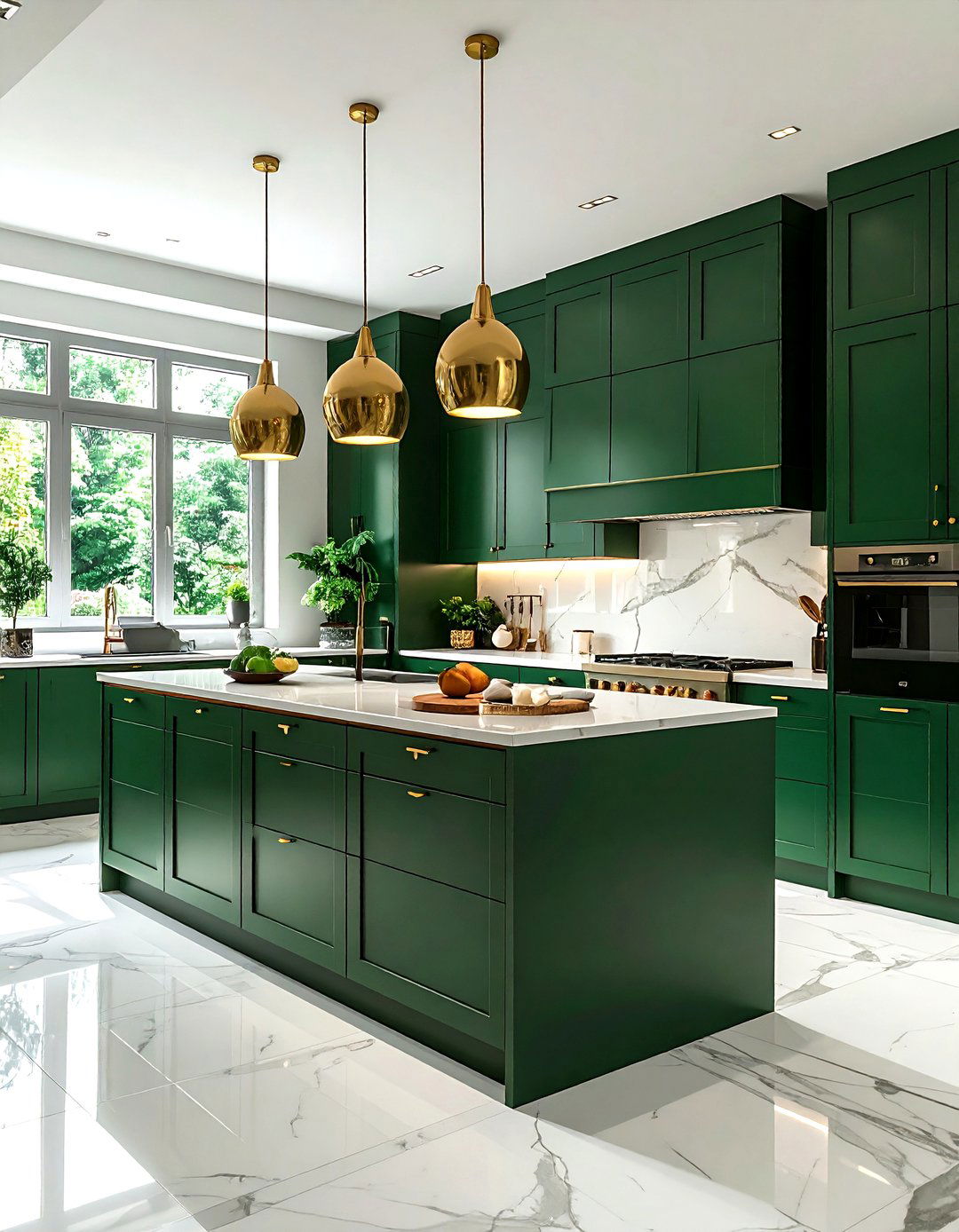 Emerald green kitchen with walnut cabinets - 30 emerald kitchen ideas
