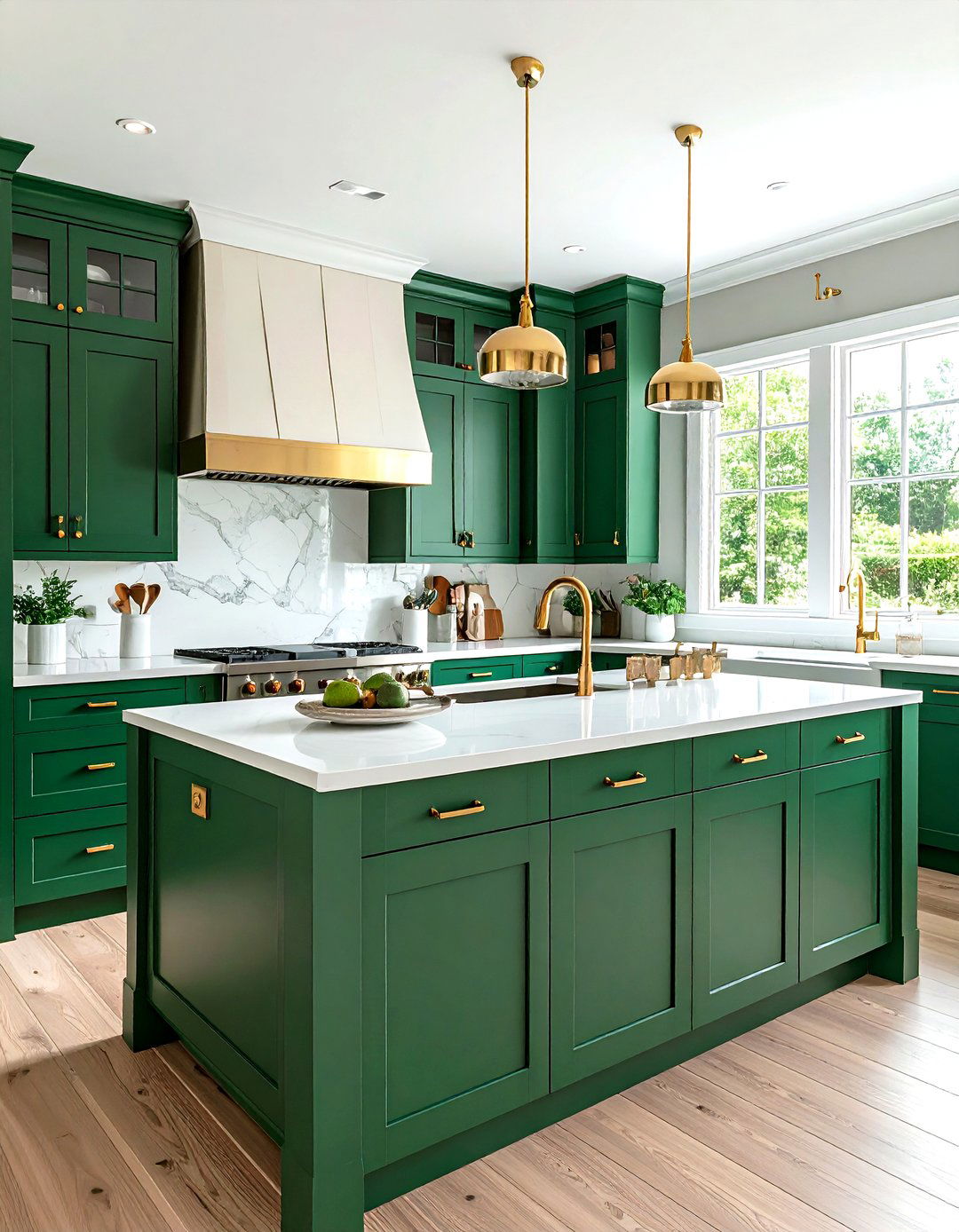 Emerald green kitchen with white countertops - 30 emerald kitchen decor ideas
