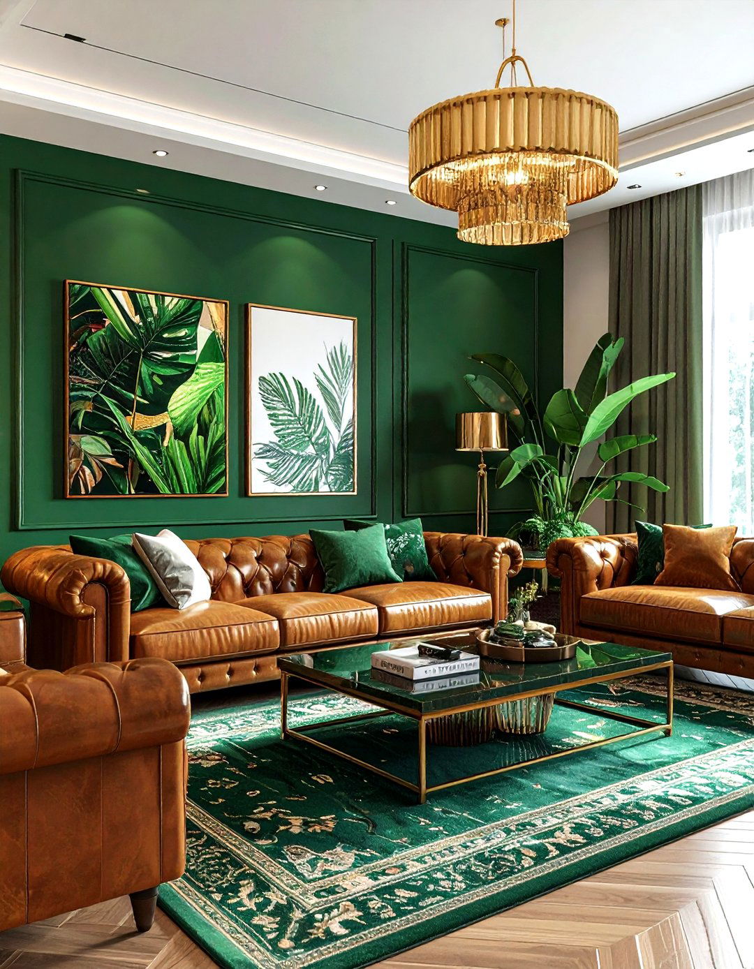 Emerald green living room - 30 living room paint colors