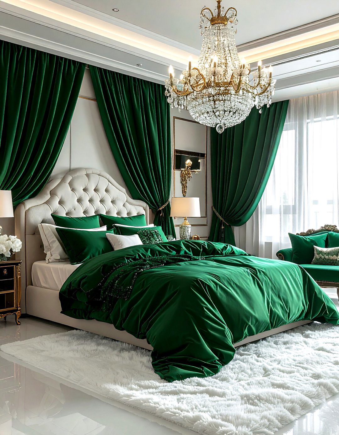 Emerald green luxury bedroom - 30 emerald bedroom decor ideas