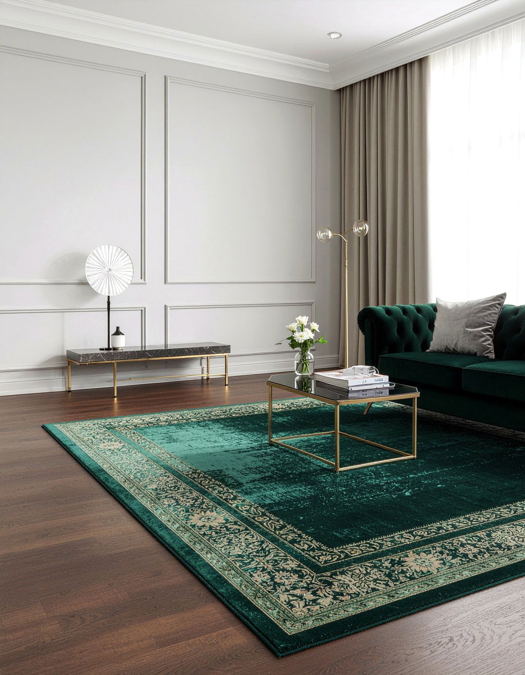 Emerald green rug living room - 30 living room area rugs
