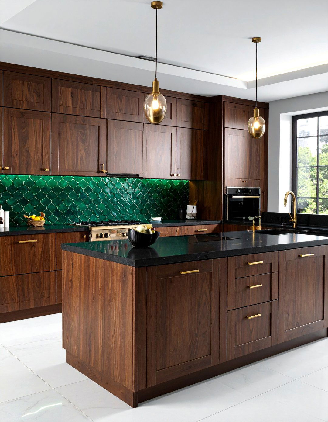 Emerald green scallop tile - 30 fish scale tile kitchen backsplash ideas