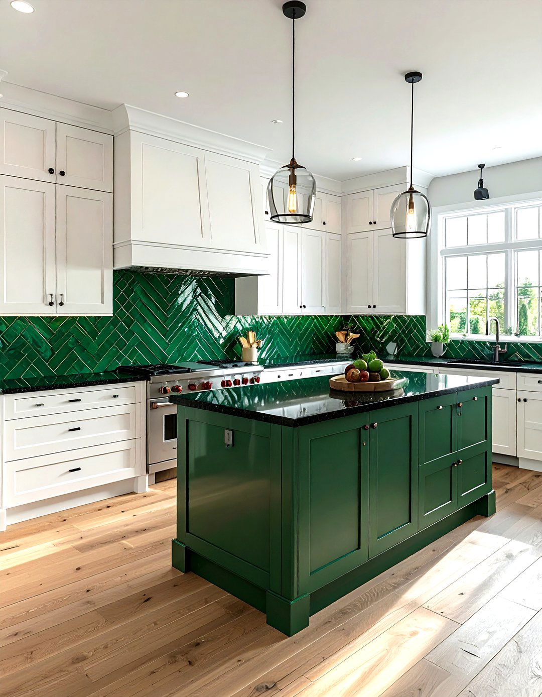 Emerald green subway tile backsplash kitchen - 30 emerald kitchen ideas