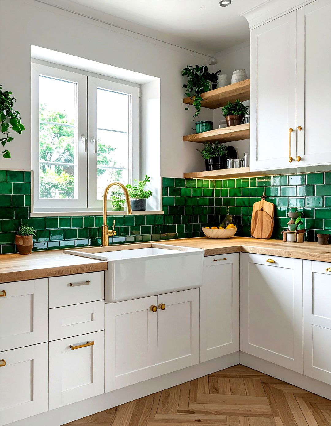 Emerald green tile backsplash - 30 emerald kitchen decor ideas