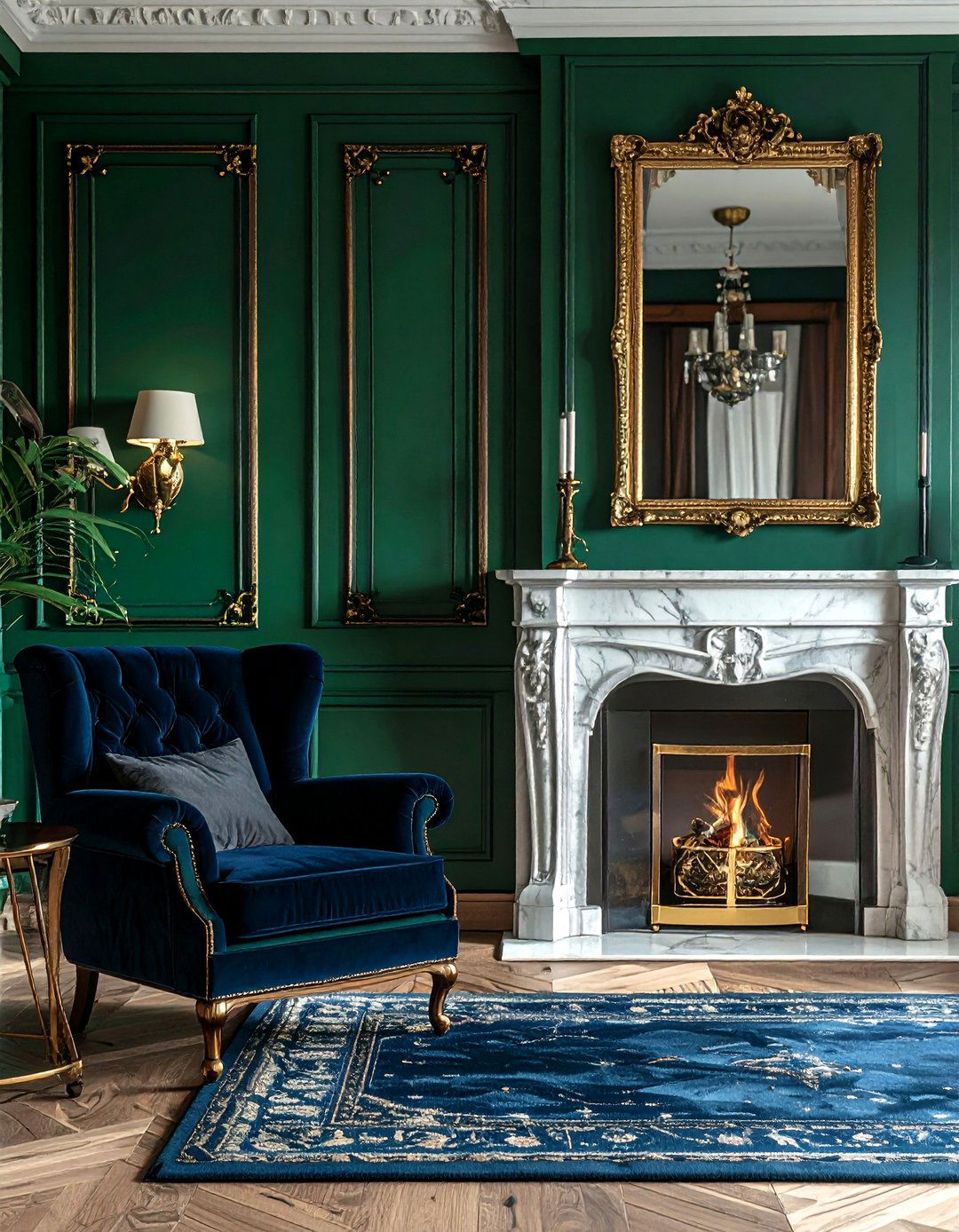 Emerald green wall - 30 living room green walls