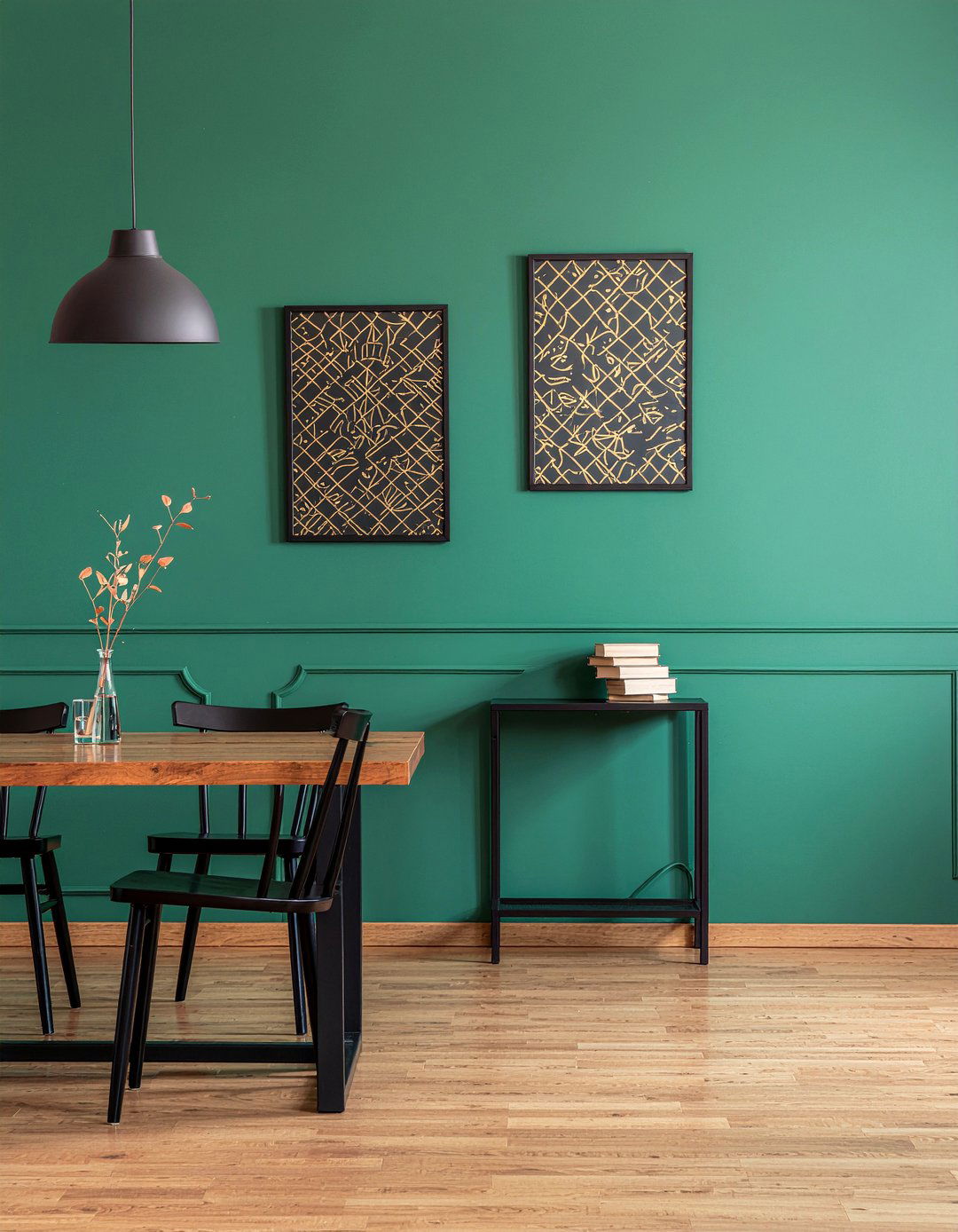 Emerald green wallpaper - 30 emerald living room ideas