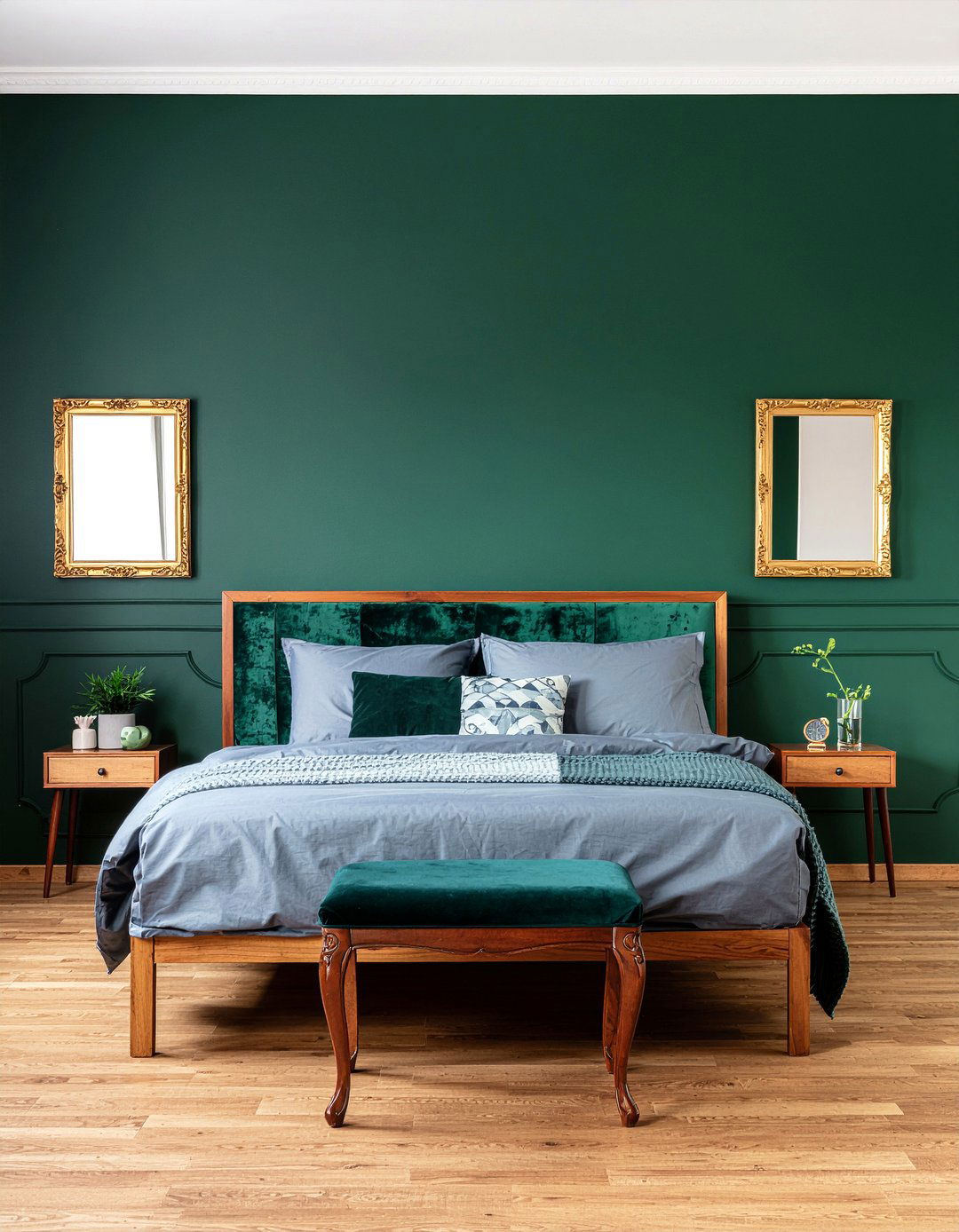 Emerald green wallpaper - 30 bedroom bold wallpapers