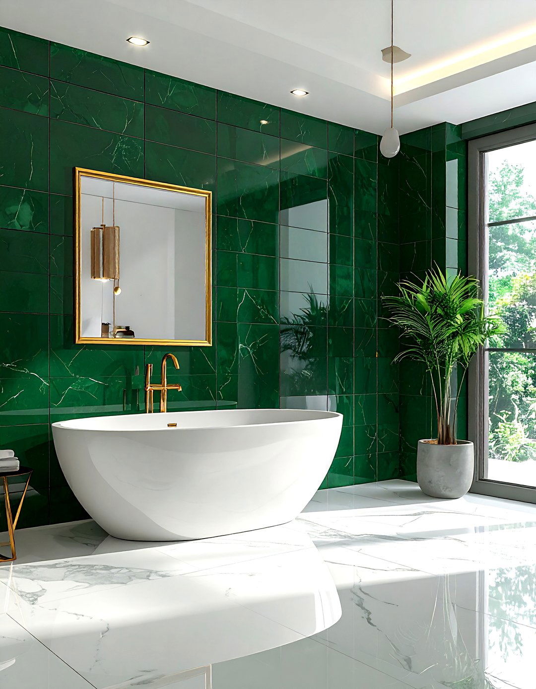 Emerald green zellige bathroom - 30 zellige tile bathroom ideas