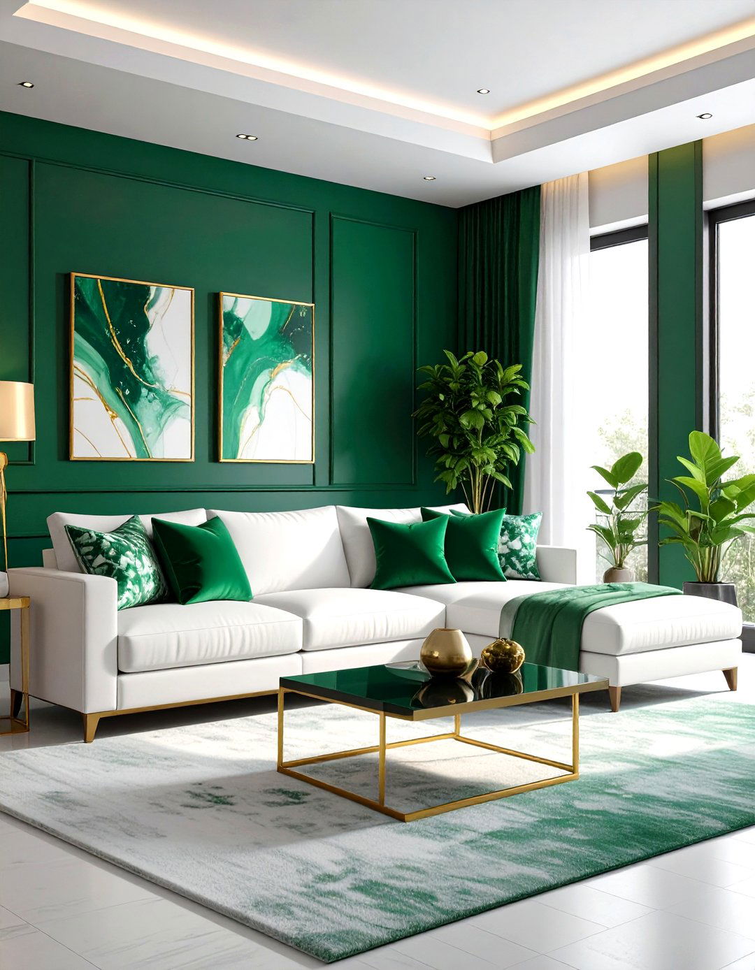 Emerald living room combo - 30 emerald and white living room ideas