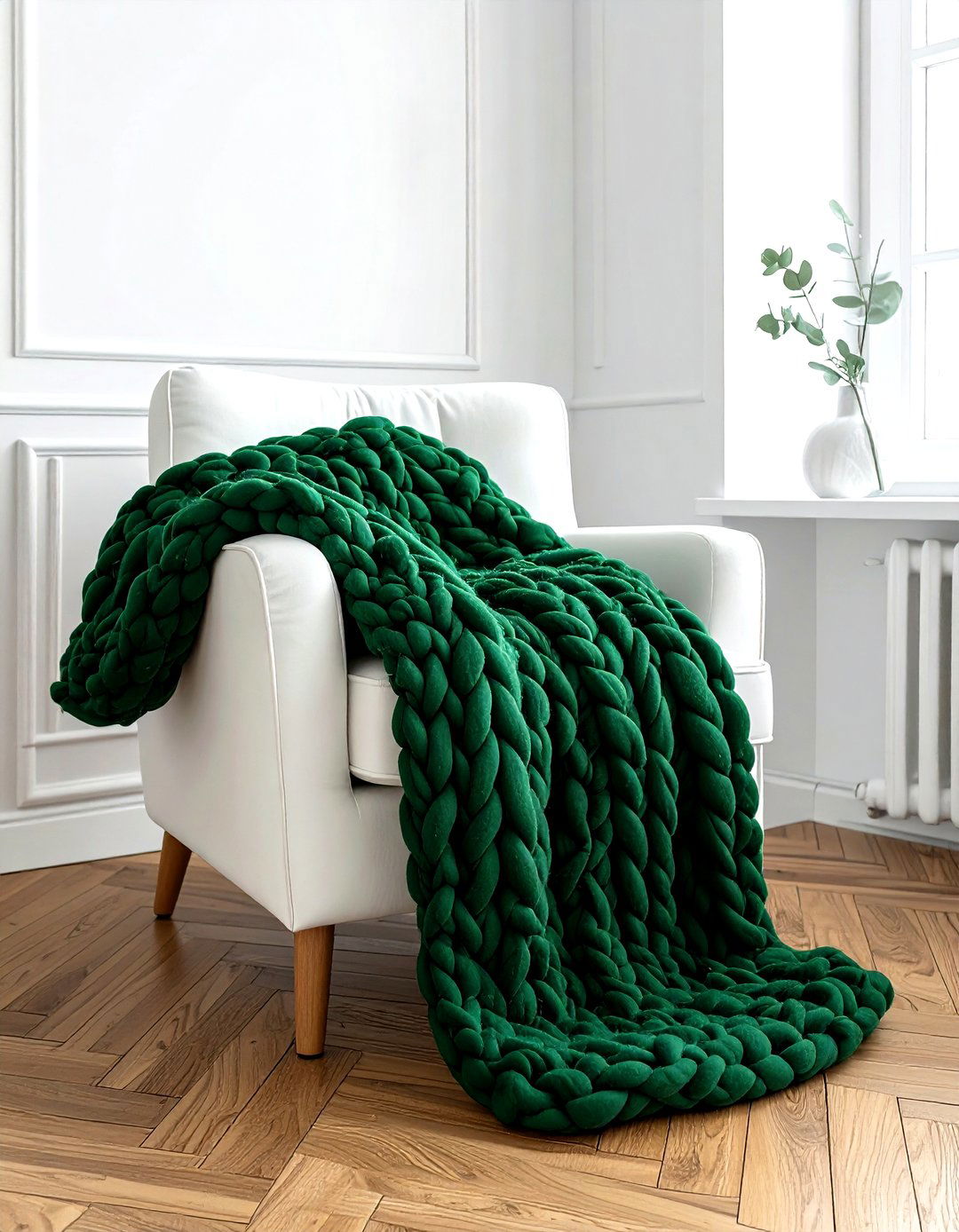 Emerald throw blanket - 30 emerald and white living room ideas