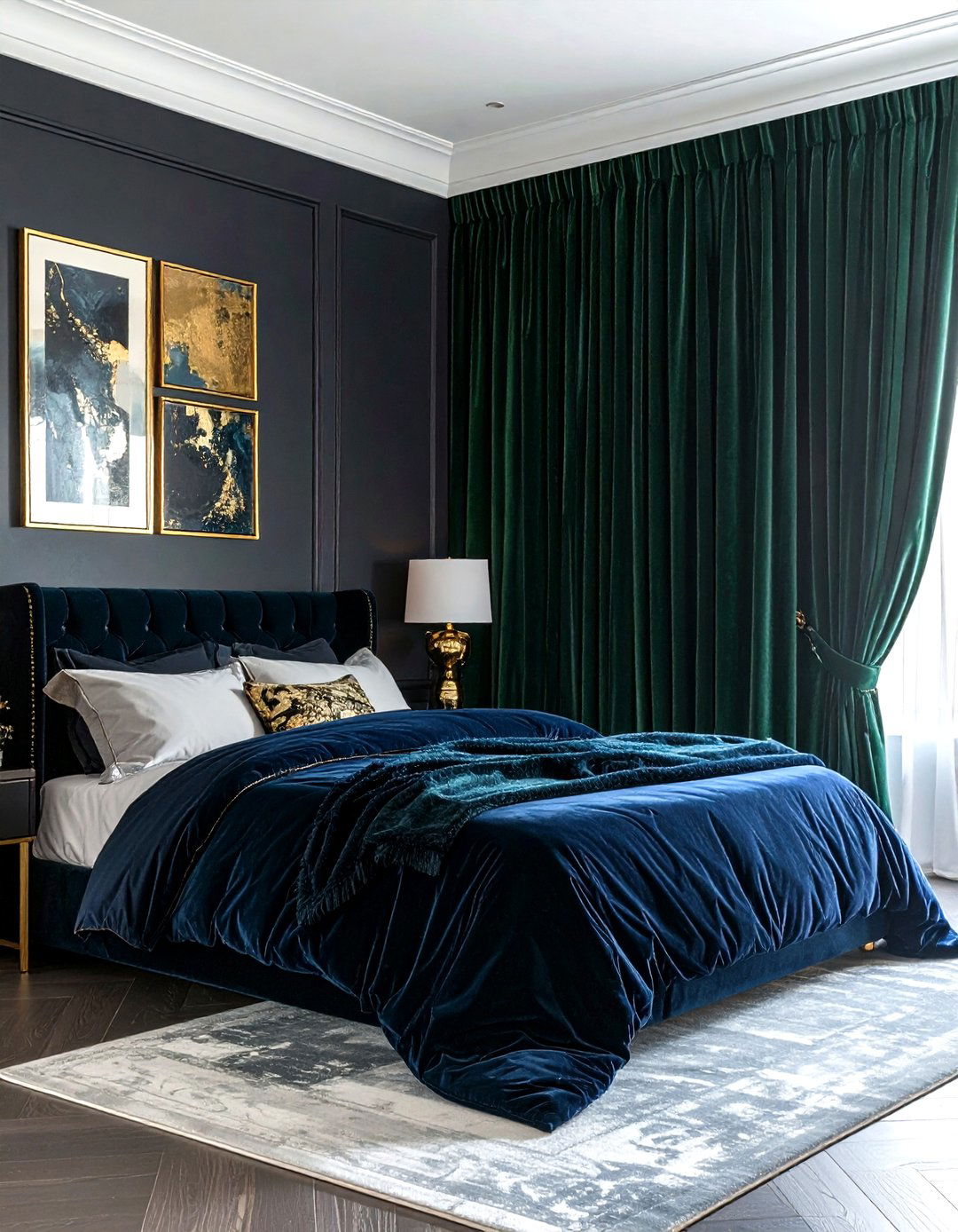 Emerald velvet curtains - 30 colorful curtain ideas