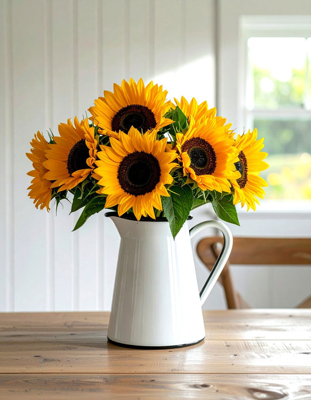 Enamelware Pitcher Centerpiece - 30 thrift store dining room ideas