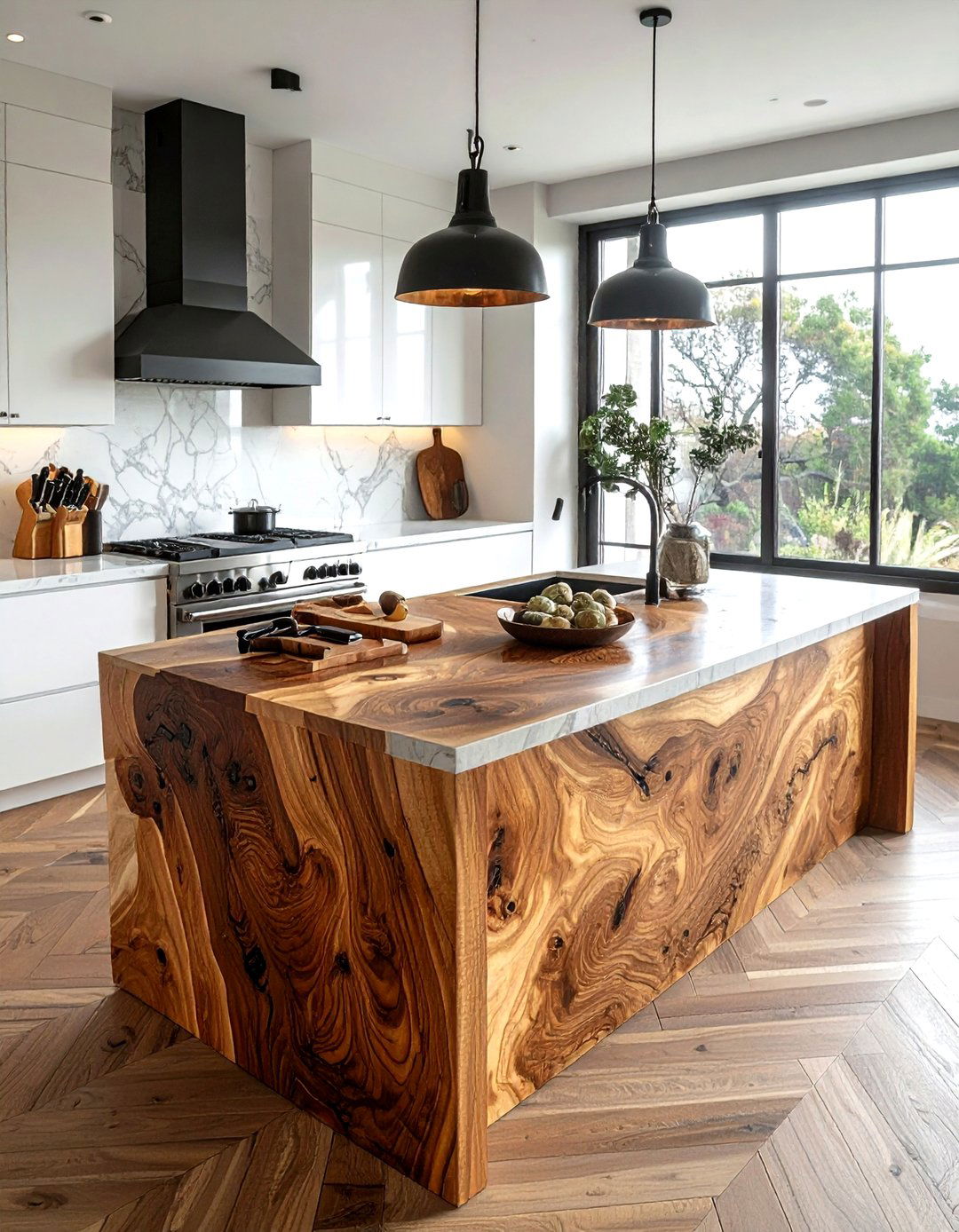 End Grain Butcher Block - 30 commercial style kitchen ideas