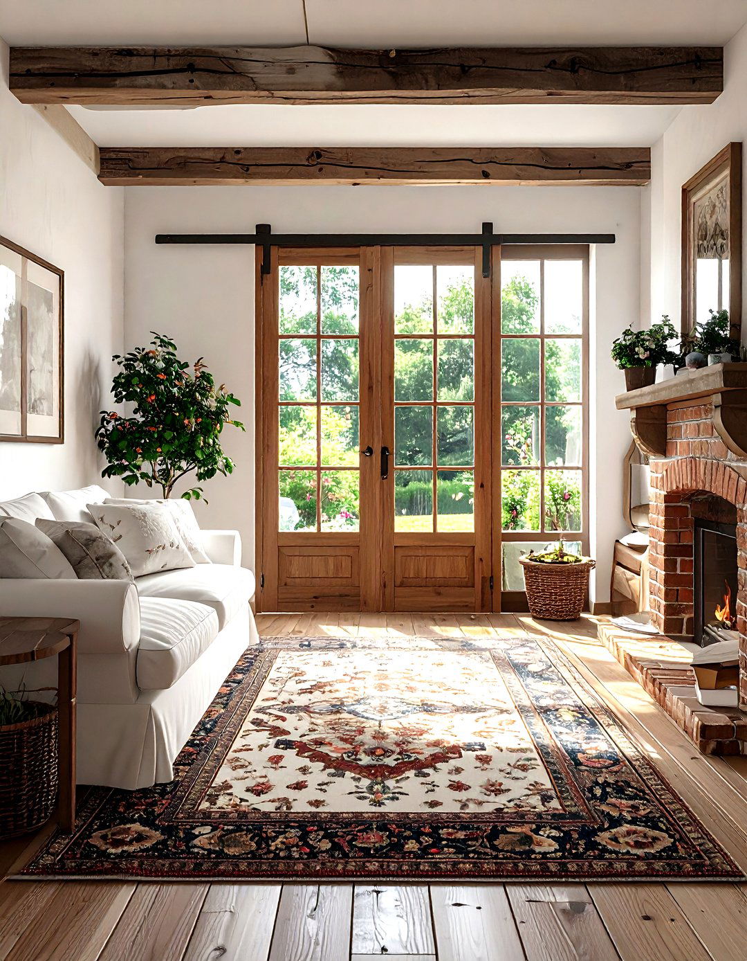 English cottage living room timber slider - 30 living room sliding doors