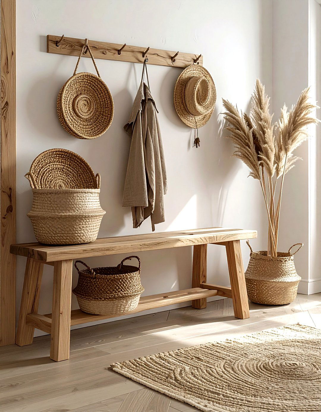 Entryway Bench Storage - 30 Scandinavian home decor ideas