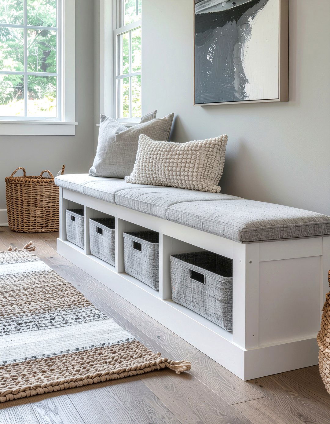 Entryway Bench With Cubbies - 30 living room entryway ideas