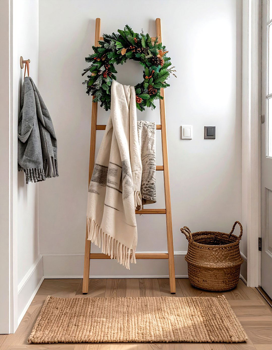 Entryway Blanket Ladder - 30 blanket ladder ideas